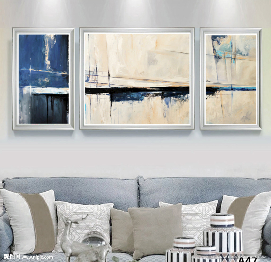 三联画 油画 意境