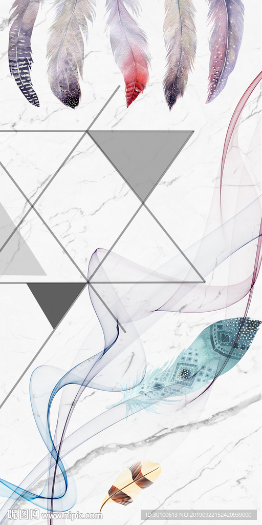 几何家居玄关画 TIF分层