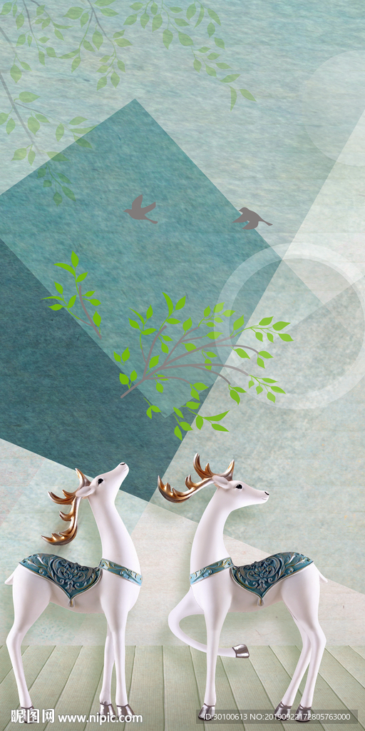 几何 家居玄关画 TIF分层