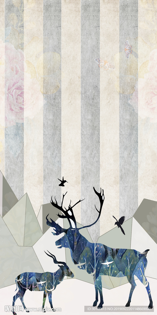 欧式极品玄关画 TIF分层