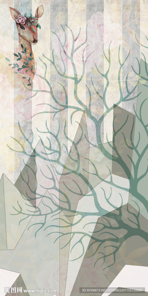 北欧新款玄关画 TIF分层