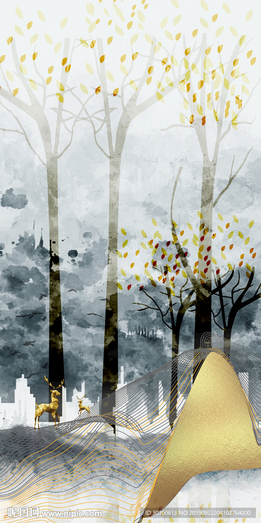 高档 极品玄关画 TIF分层