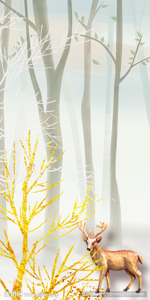 现代极品玄关画 TIF分层