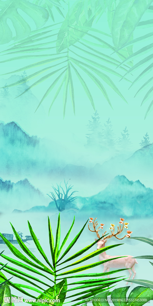 大气高档玄关画 TIF分层