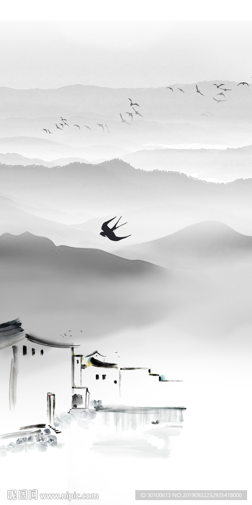 新中式玄关装饰画 TIF分层