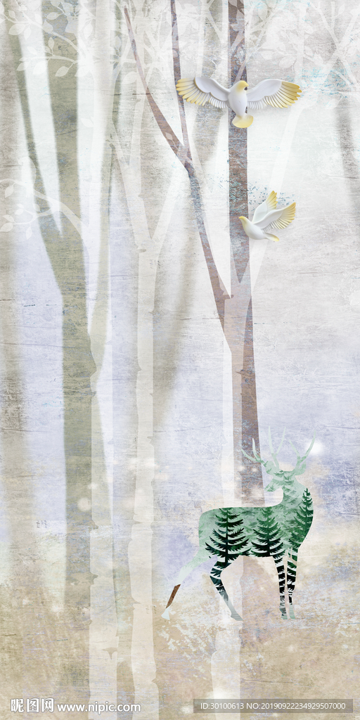 新品 装饰玄关画 TIF分层