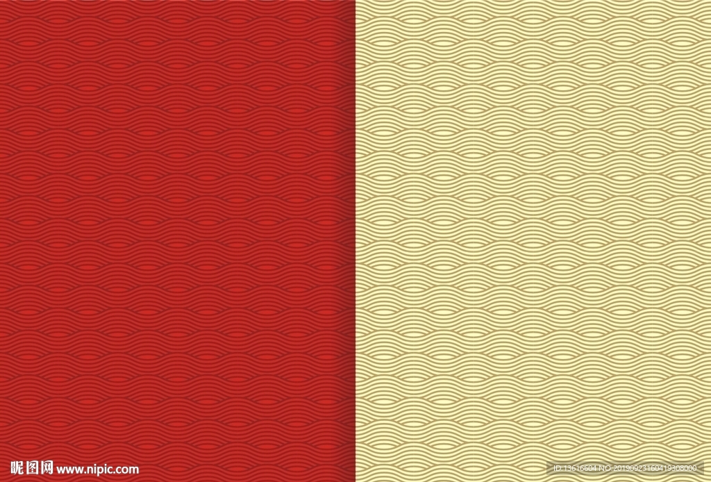 古代传统矢量波浪纹