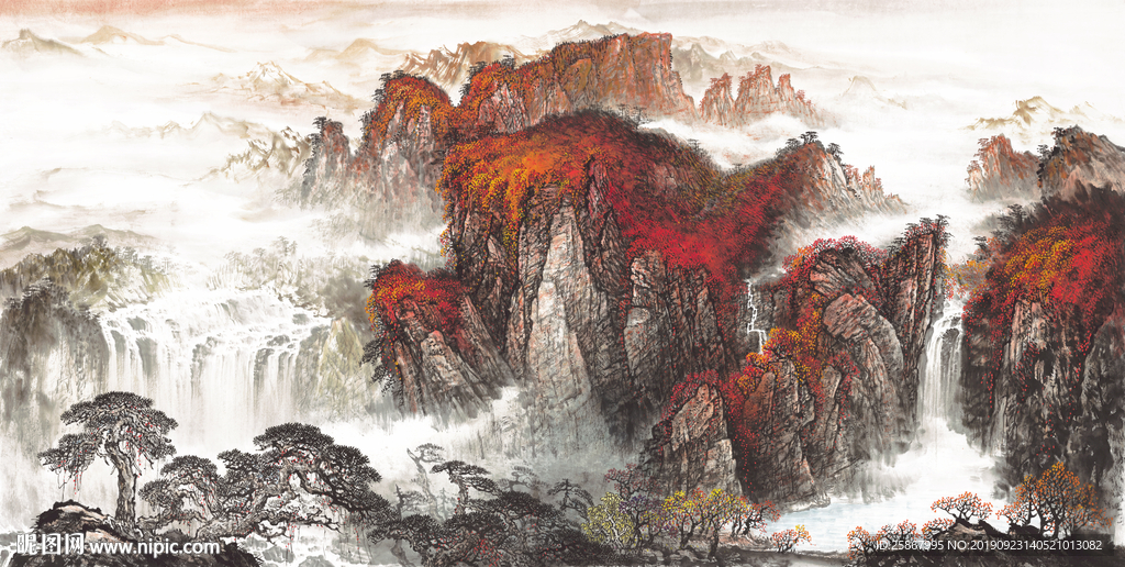 新中式泼墨写意山水