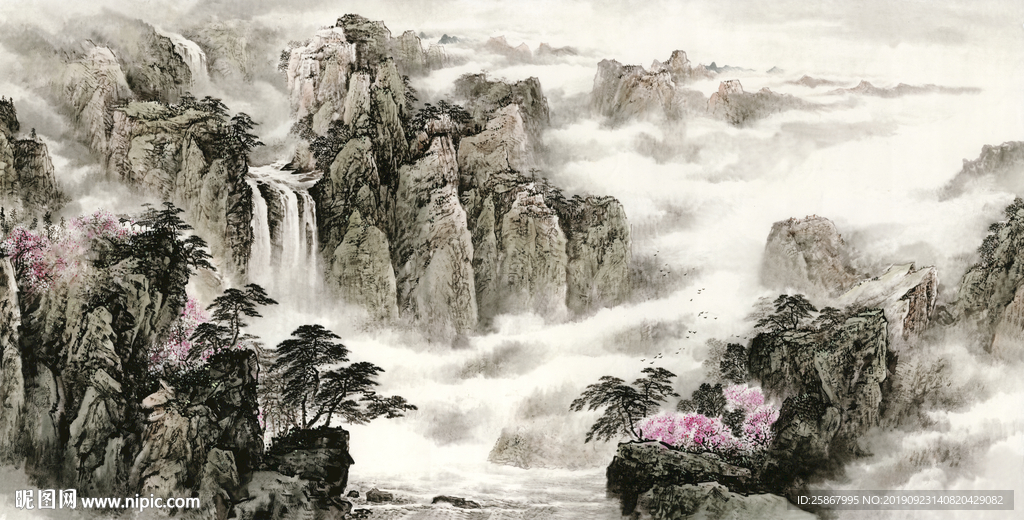 新中式泼墨写意山水