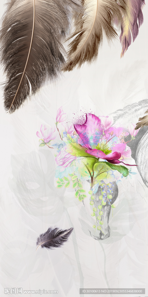 现代装饰画 TIF分层 背景墙