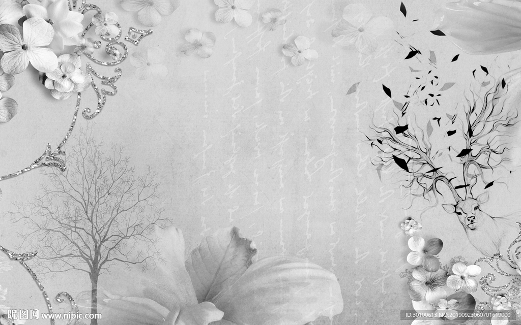 奢华现代装饰画 TIF分层