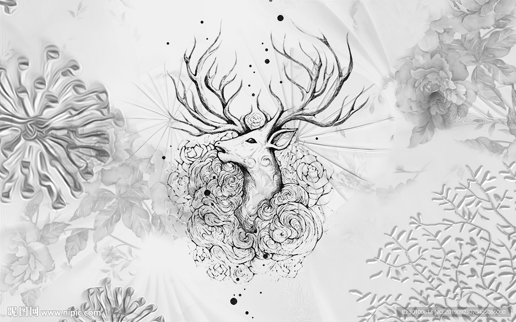 高档抽象画 TIF分层 背景墙