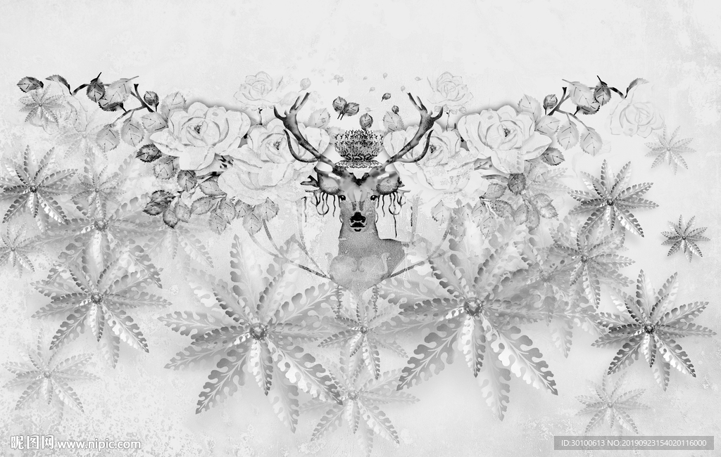 麋鹿新款装饰画 TIF分层