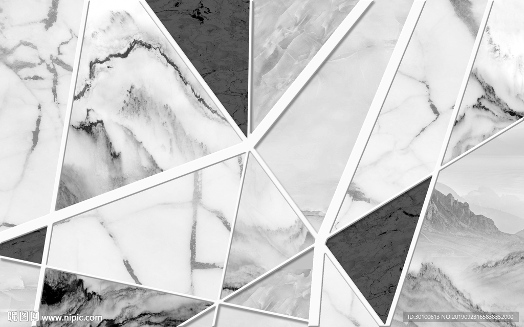 石纹新品背景墙画 TIF分层