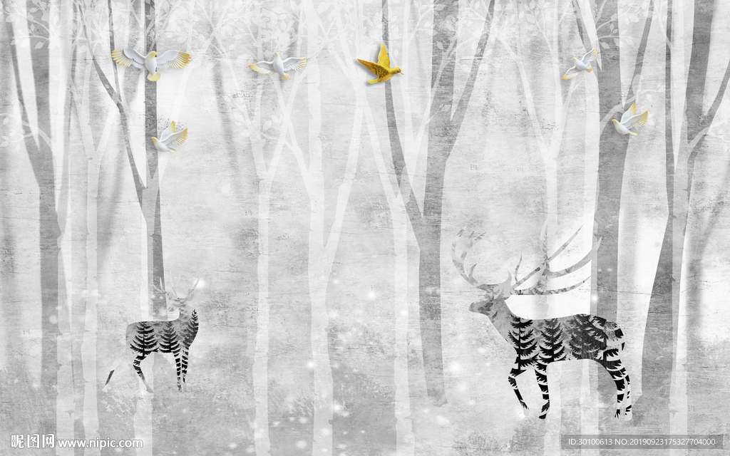 欧式新品装饰墙画 TIF分层