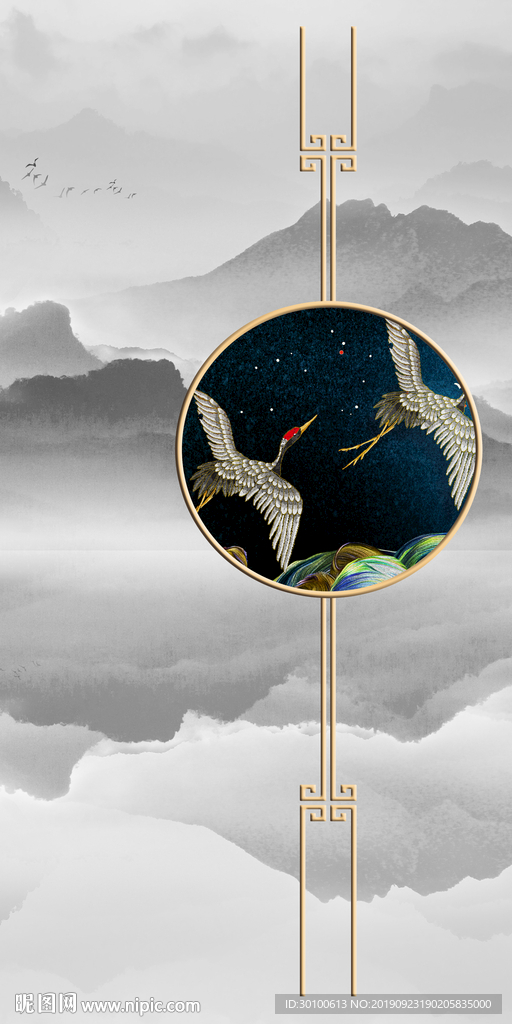 极品山水玄关画 TIF分层