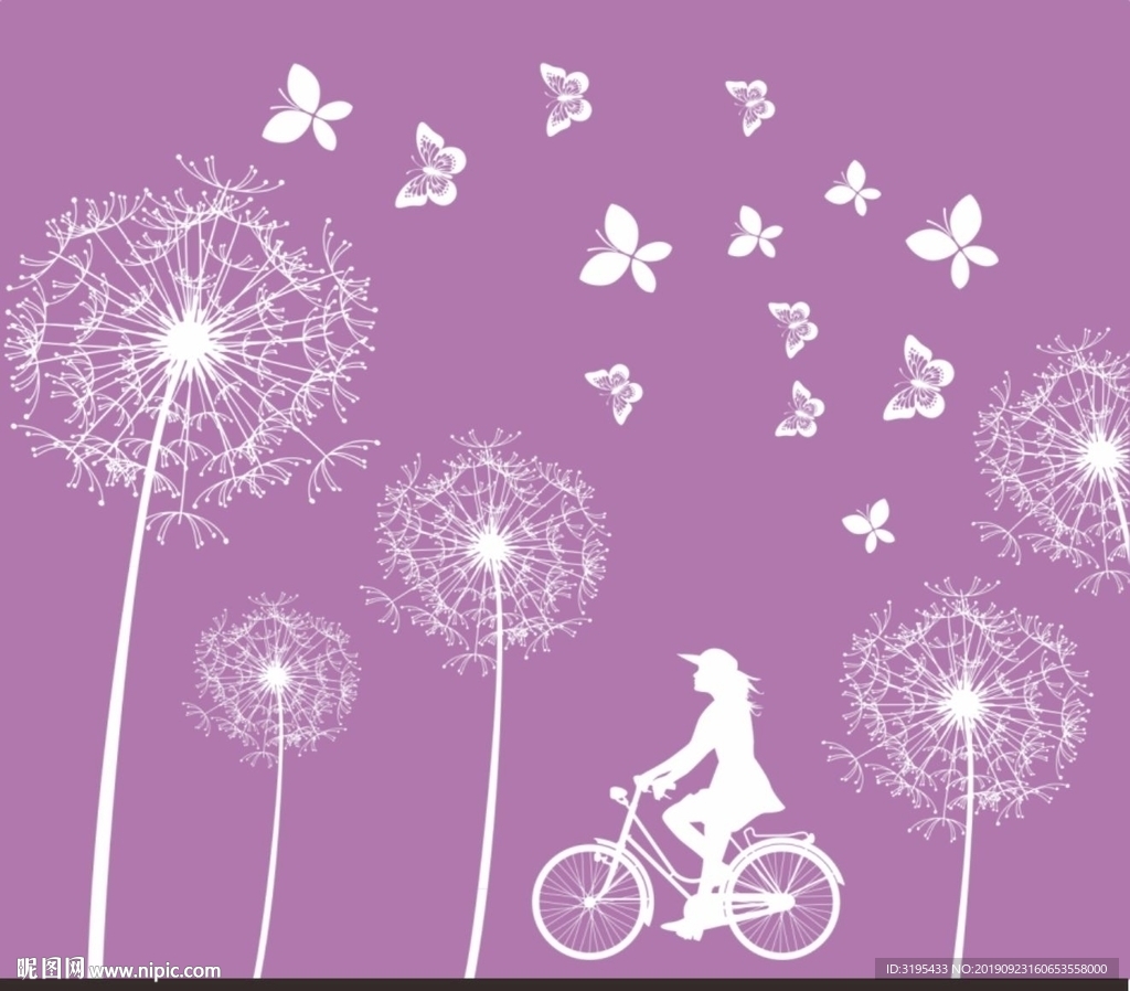 薄公英矢量  电视背景墙矢量