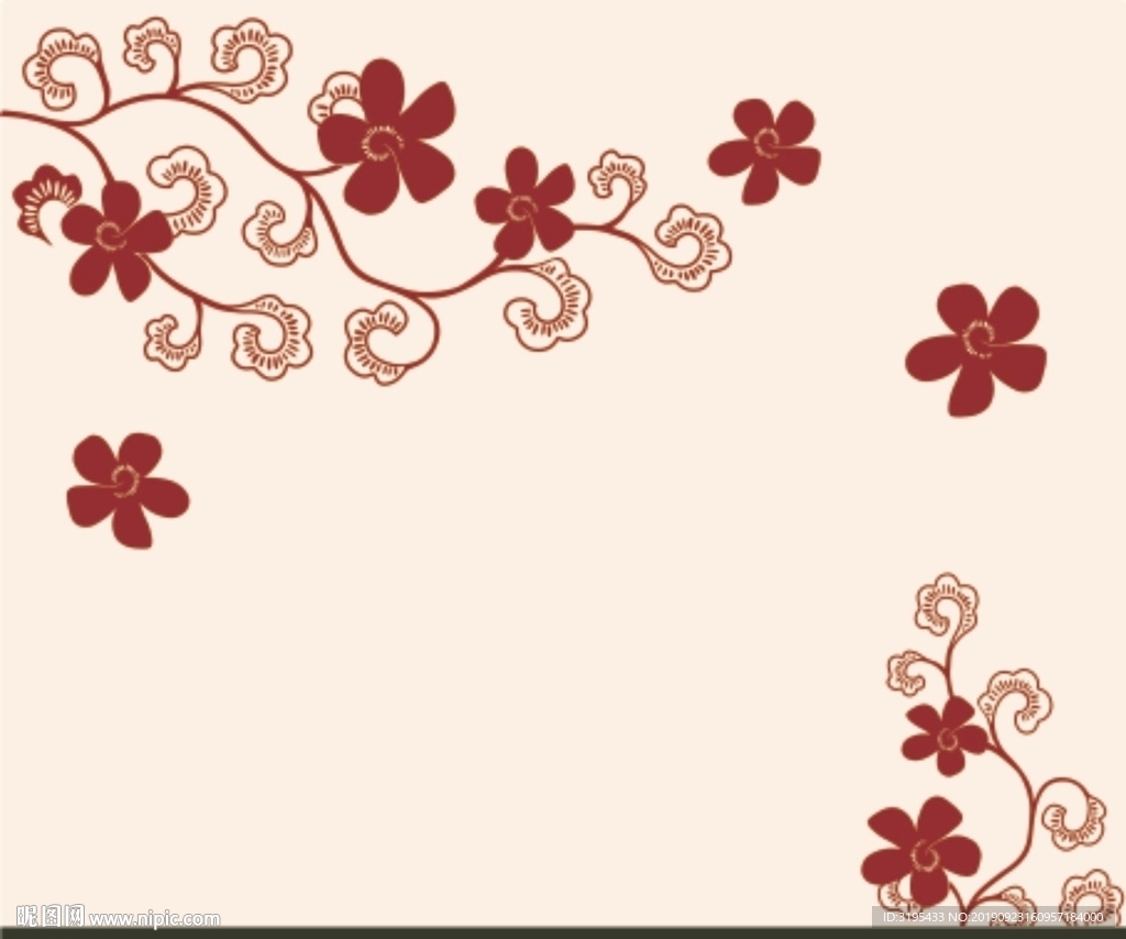 对角花  电视背景墙矢量