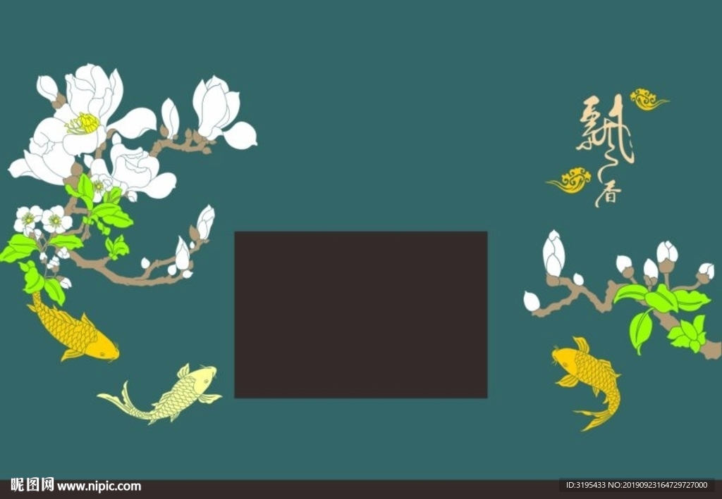 玉兰花a矢量图a硅藻泥图案