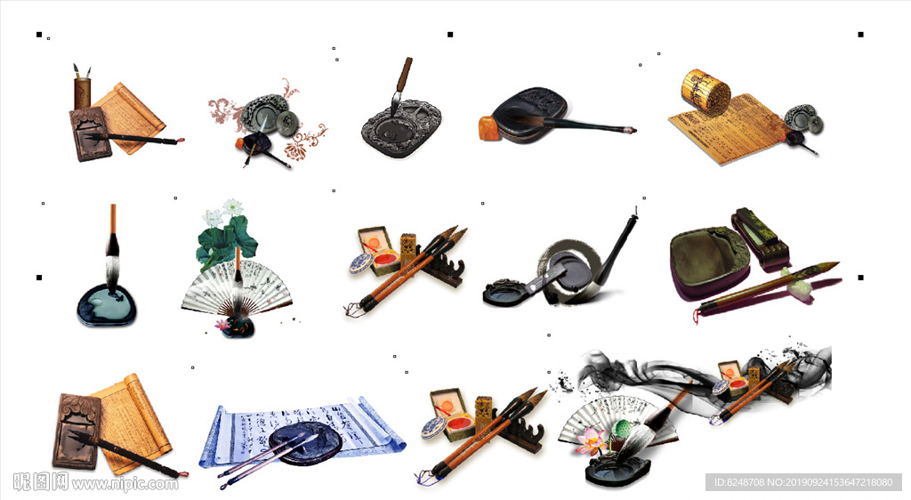 毛笔 砚台 中国风