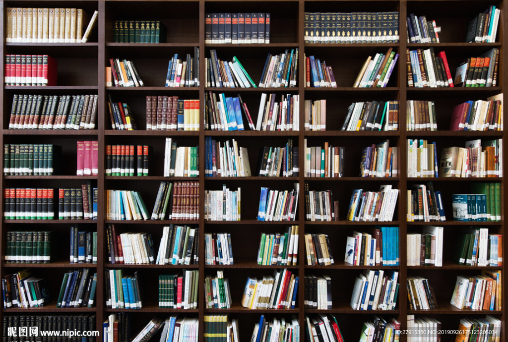 室内书本书架装饰壁画背景墙