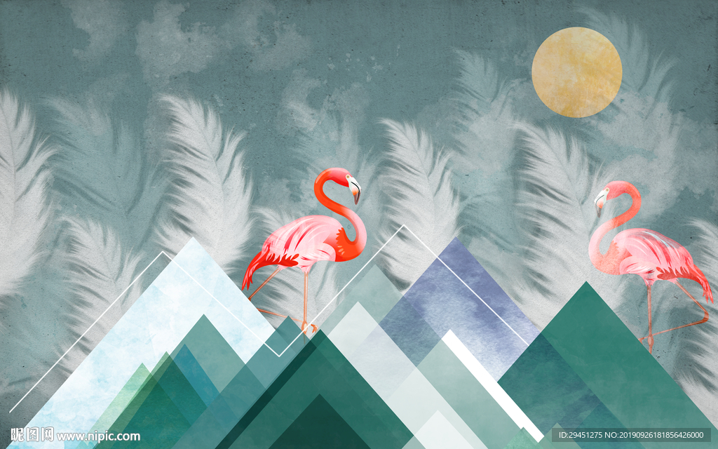 几何大气新款背景墙TIF分层