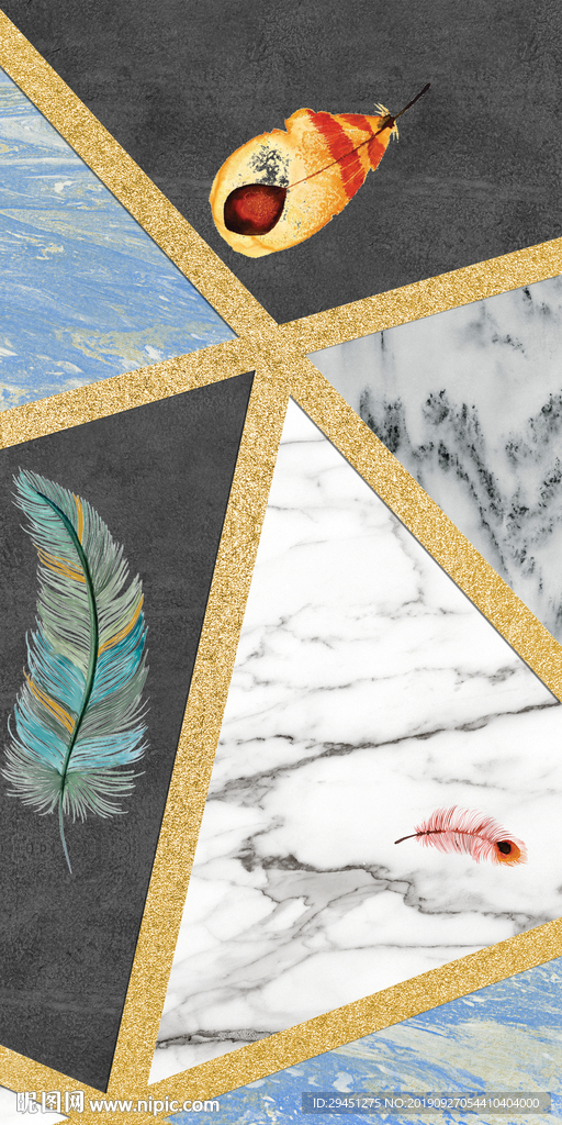 奢华新北欧玄关画 TIF分层