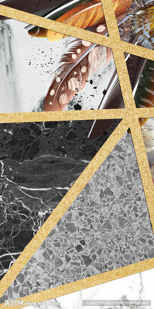 几何新北欧玄关画 TIF分层