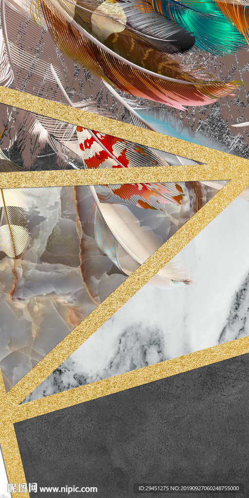 几何 欧式新玄关画 TIF分层