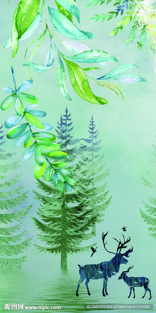 高清 新北欧玄关画 TIF分层