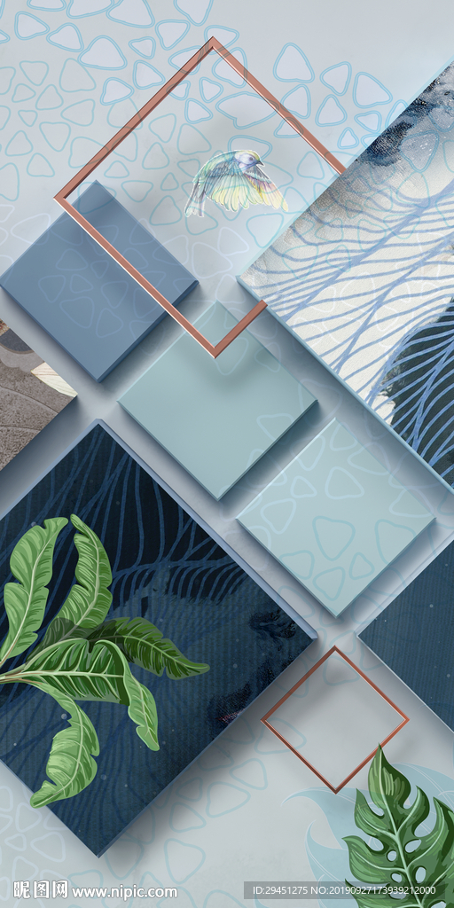 几何新高清玄关画 TIF分层