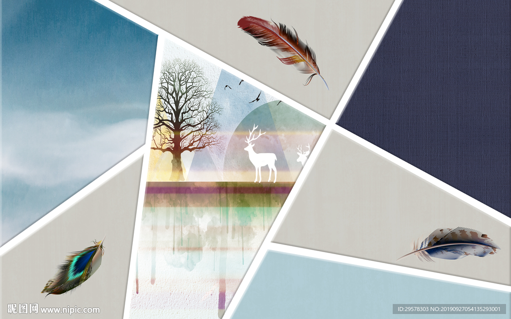 奢华几何新装饰画 TIF分层