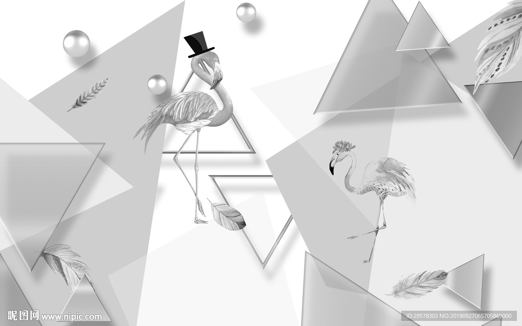 灰色现代新装饰画 TIF分层