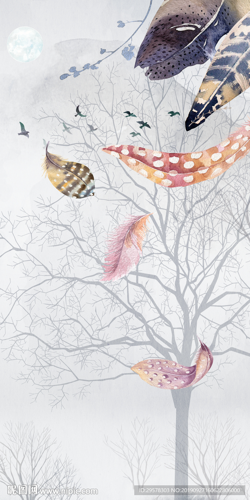 奢华欧式玄关画 TIF分层