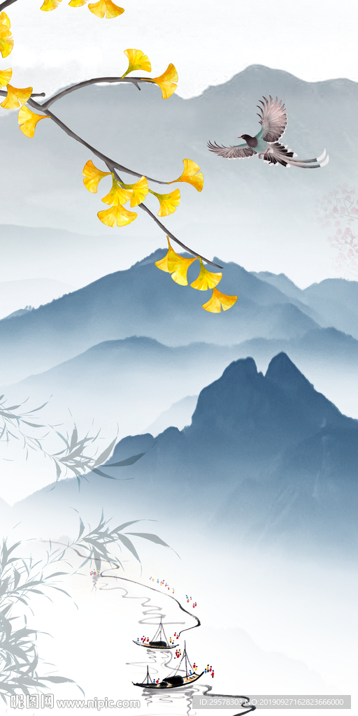 高档 意境玄关画 TIF分层