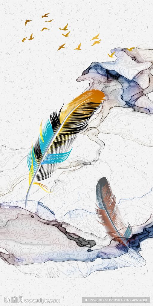 大气新欧式玄关画 TIF分层