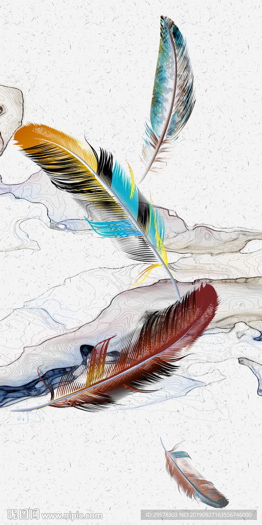 手绘 新欧式玄关画 TIF分层