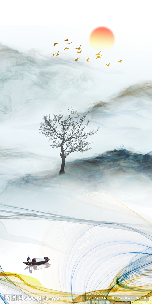 高档 意境玄关画 TIF分层