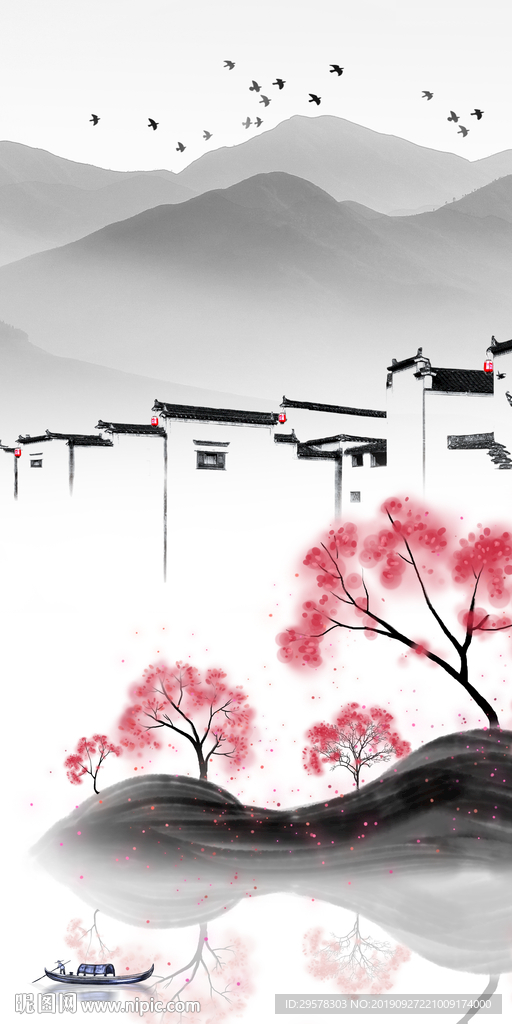 高档 山水新玄关画 TIF分层