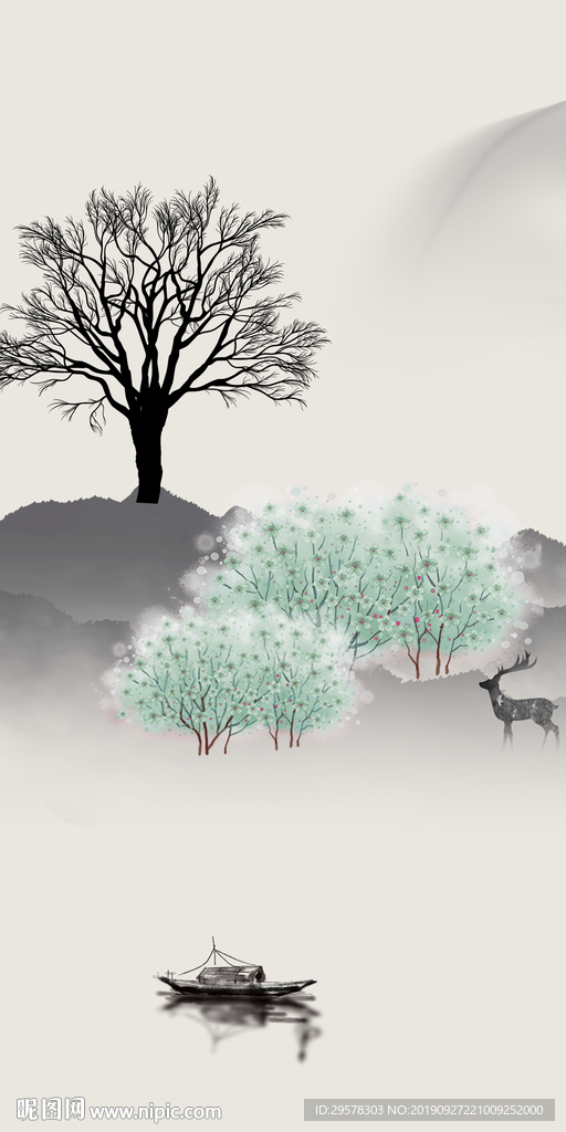 极品新中式玄关画 TIF分层