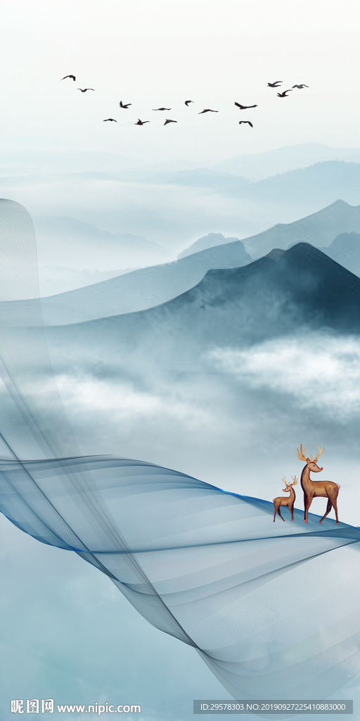 极品中国风玄关画 TIF分层