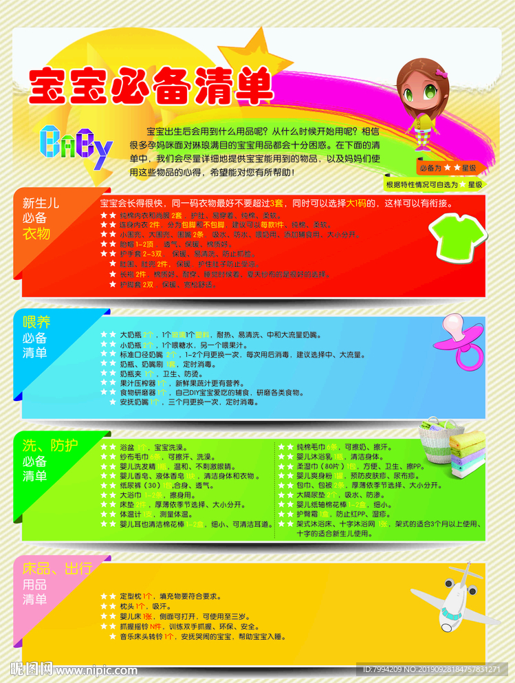 宝宝必备清单