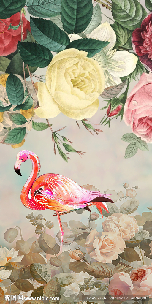 高清 欧式花玄关画 TIF分层