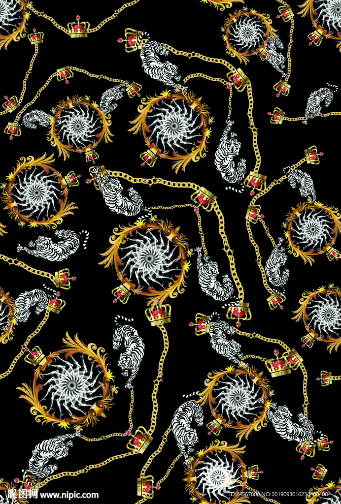 数码印花 大牌 范思哲 虎 链