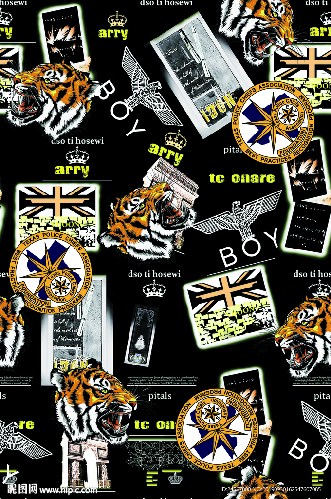 数码印花 大牌 范思哲 虎头