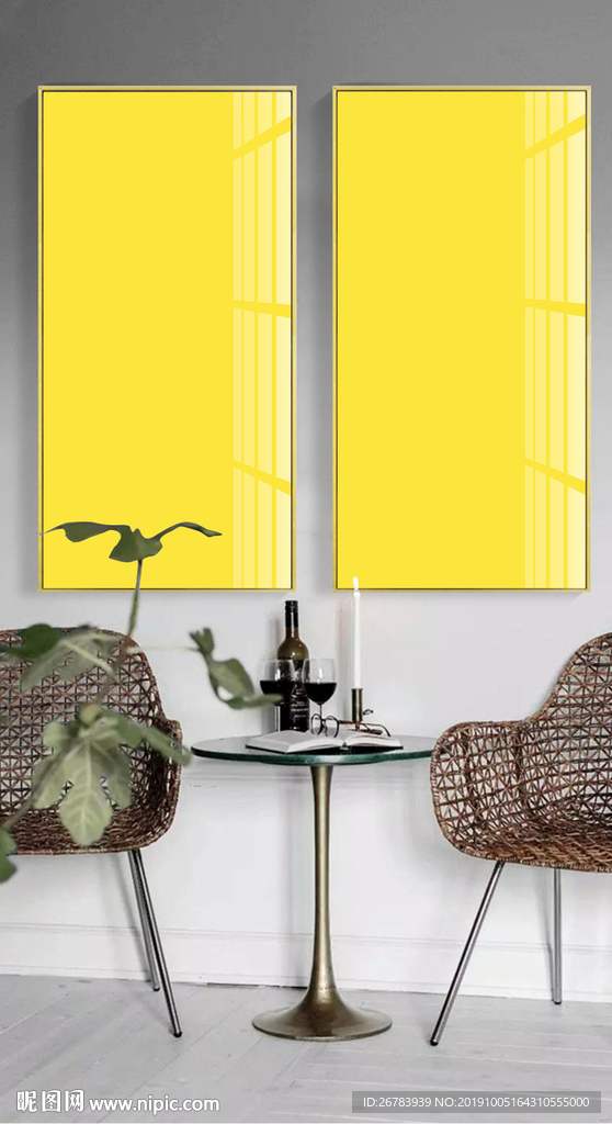 装饰画双联样机贴图