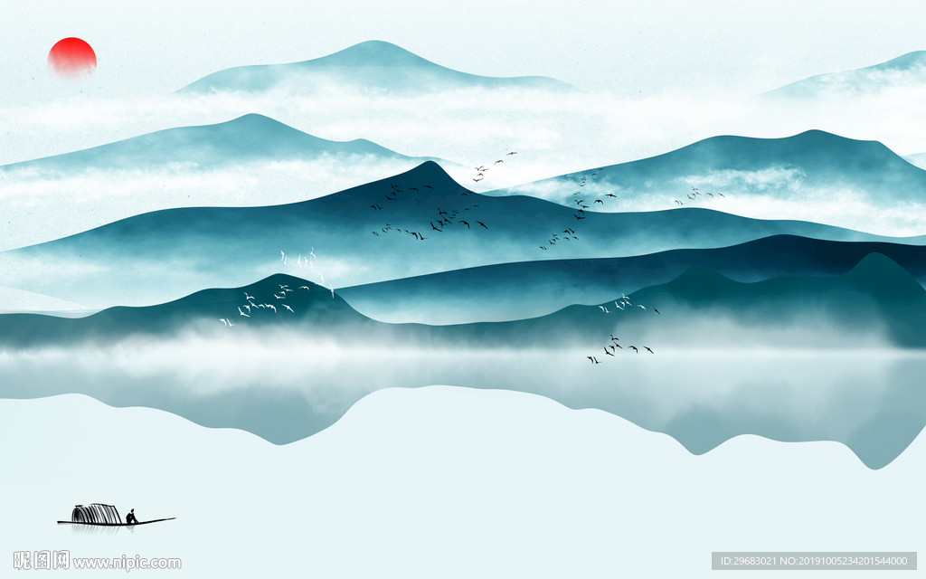 新现代山水画 TIF分层