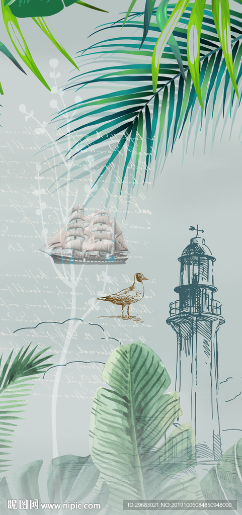 欧式 装饰玄关画 TIF分层