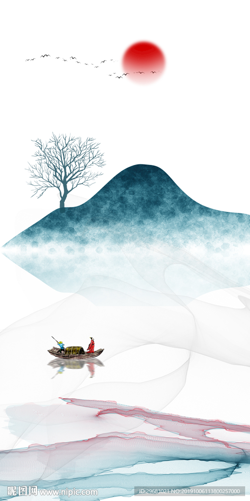 高清 意境山水画 TIF分层