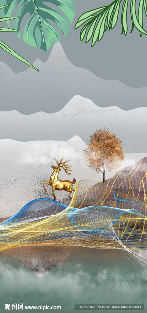 高清北欧玄关画 TIF分层